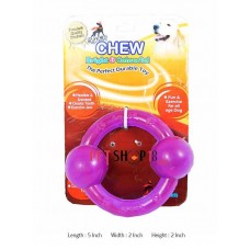 Super Dog Toys Rubber Ring With Two Balls